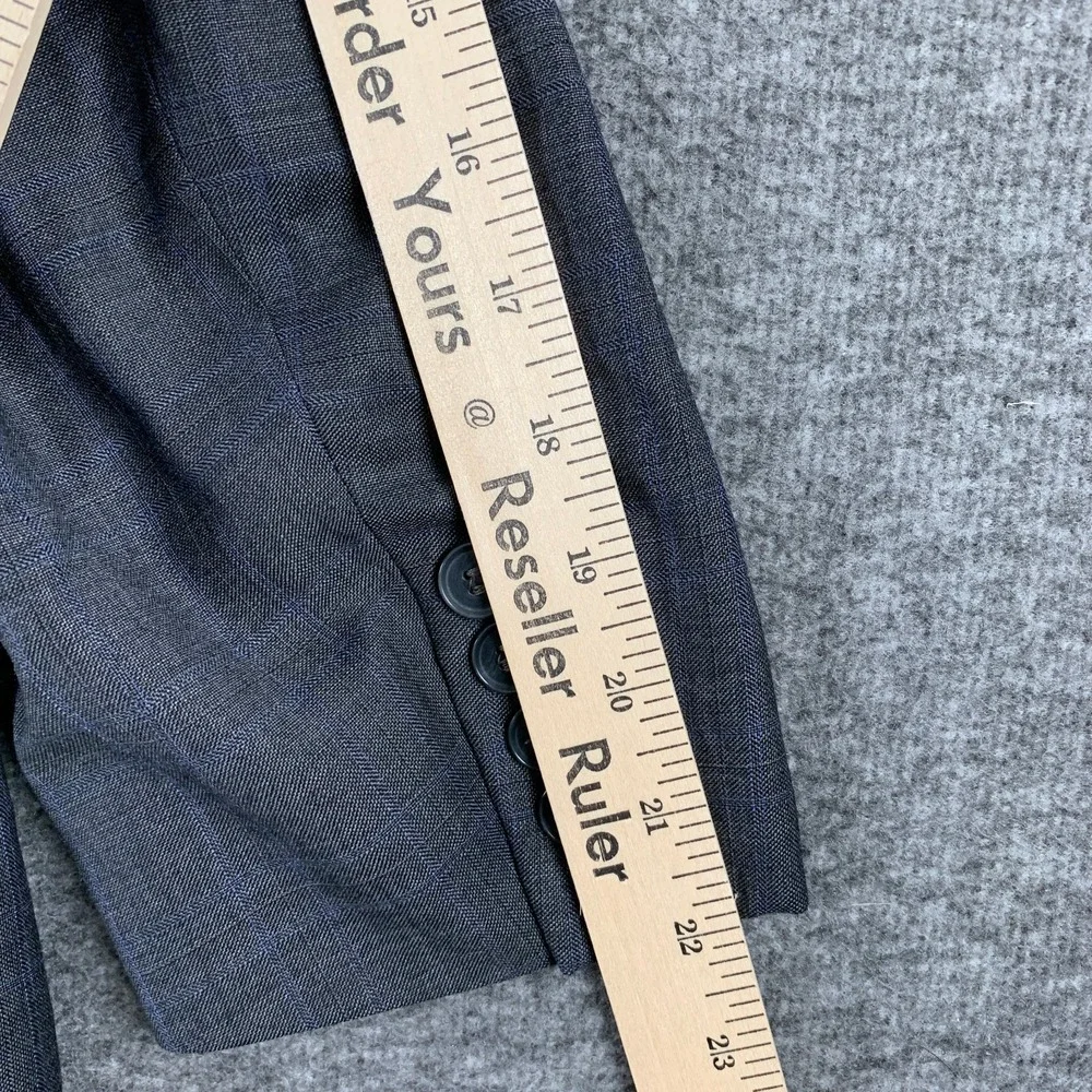 Peter Millar Blazer Jacket Men 40S Gray Windowpane Sport Coat
